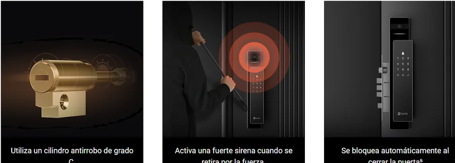 Cilindro antirrobo grado C, sirena al ser retirada por la fuerza y cierre automático